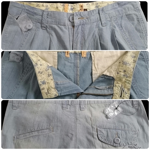 sz:L, SAMUEL & KEVIN light blue mid-rise cuffed jeans - Picture 3 of 6